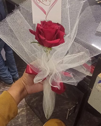 Single long Stem Imported - One Rose bouquet - GiftDelivery.pk