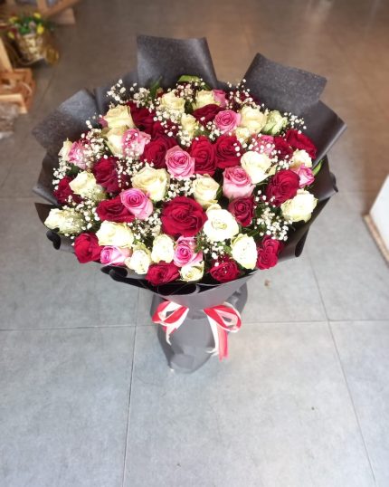 Long Stem Roses Bouquet - Long Stem Roses Bouquet Lahore Delivery - Blossoms Lahore - Best Flower Shop in Lahore - Gift Delivery.pk