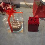 Acrylic Cake Box and flowers - GiftDelivery.pk