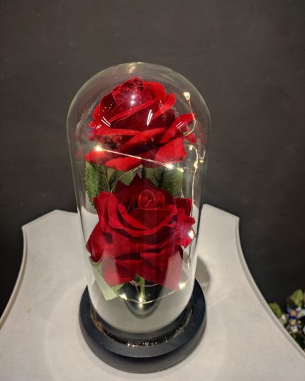 Dome Rose - Rose in Glass - Artificial Red Flowers - GiftDelivery.pk Online Gift Shop