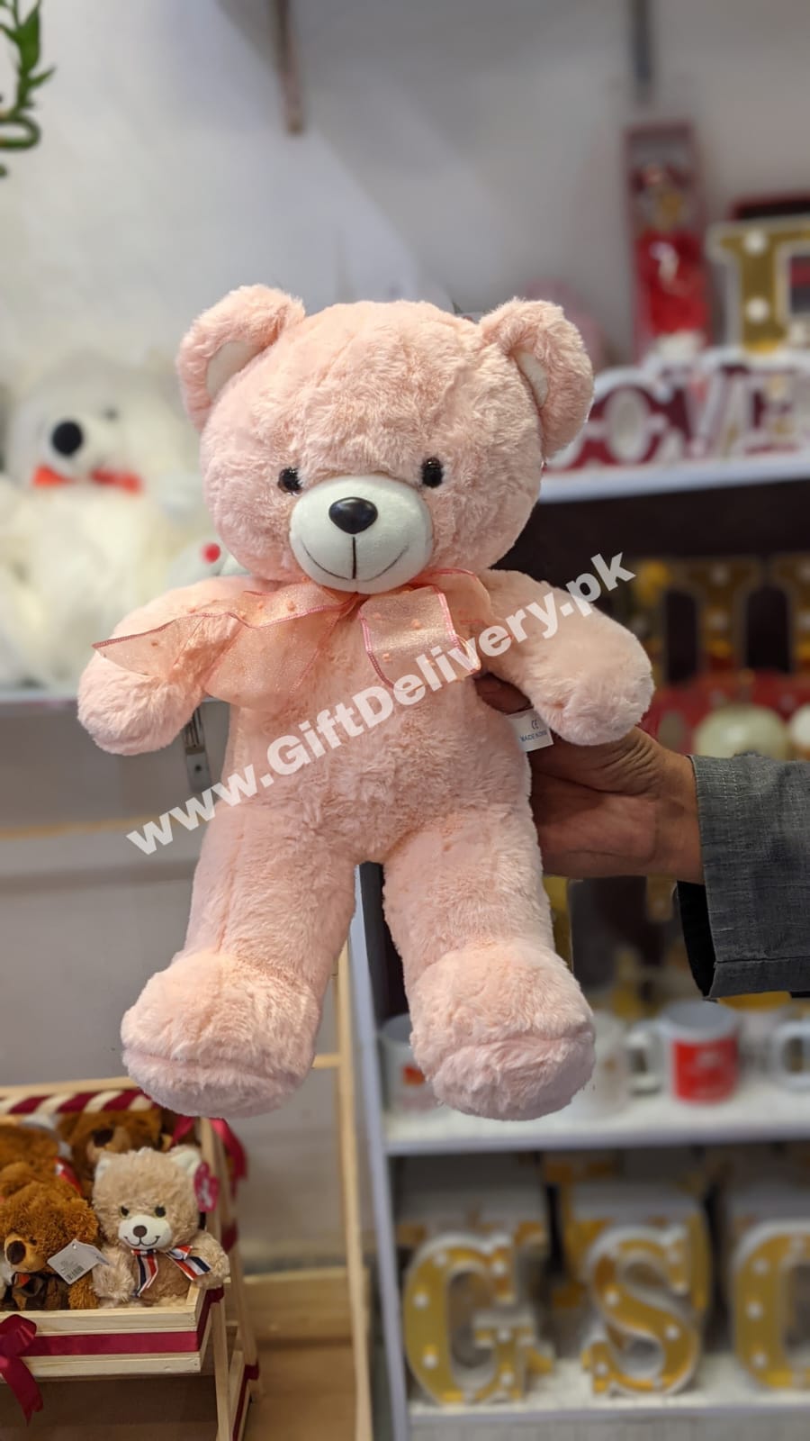 Cute Pink Teddy Bear Cute Pink Teddy Bear - Ordre Cute Pink Teddy Bear - Send Gifts to Lahore - Teddy Bear for Her - GiftDelivery.pk