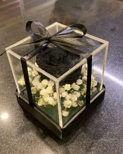 Forever Black Preserved Rose