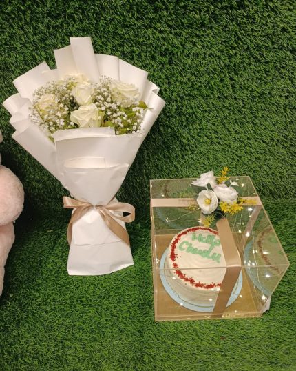 Birthday Cake Box and Flowers | GiftDelivery.pk
