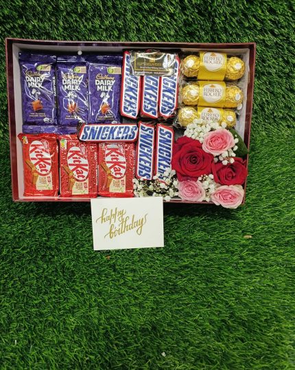 Chocolate Basket with Flowers | GiftDelivery.pk